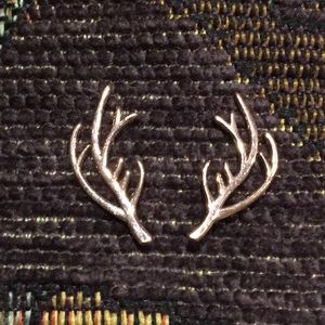ROSE GOLD TONE DEER ANTLERS EARRINGS COUNTRY GEAR
